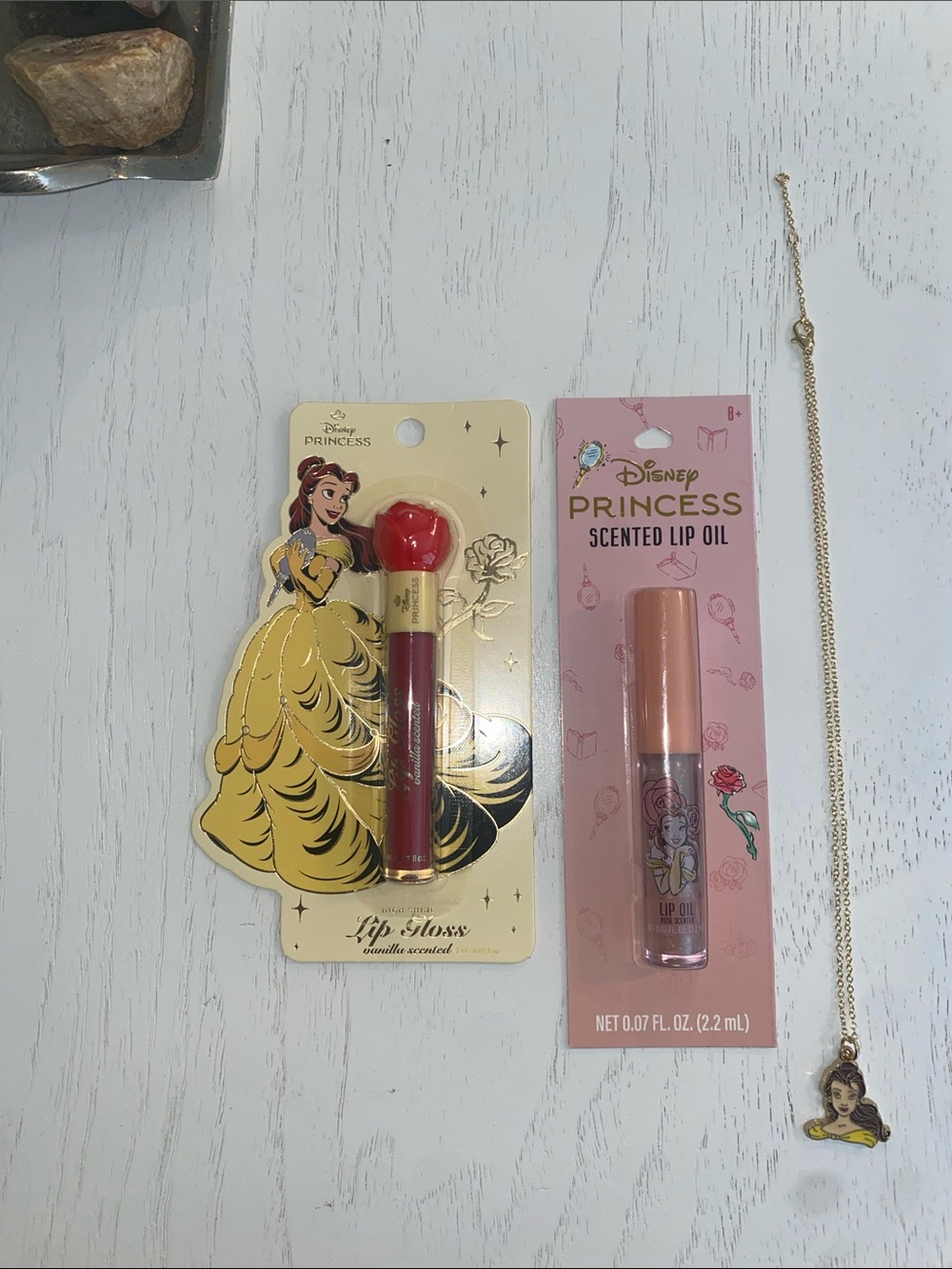 Belle charm necklace , Lip Gloss & Scented Lip Oil - Disney